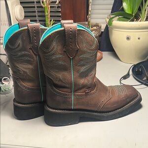 Women's Justin Mandra Chocolate Brown Cowboy Boot GY9624 ZDS
